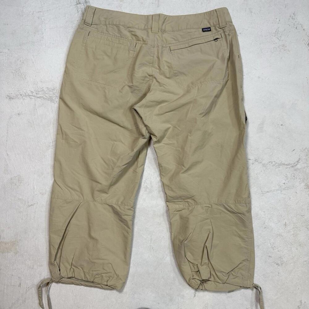 Patagonia Women’s 12 Beige Outdoor Hiking Pants Drawstring Hem Lightweight Nylon